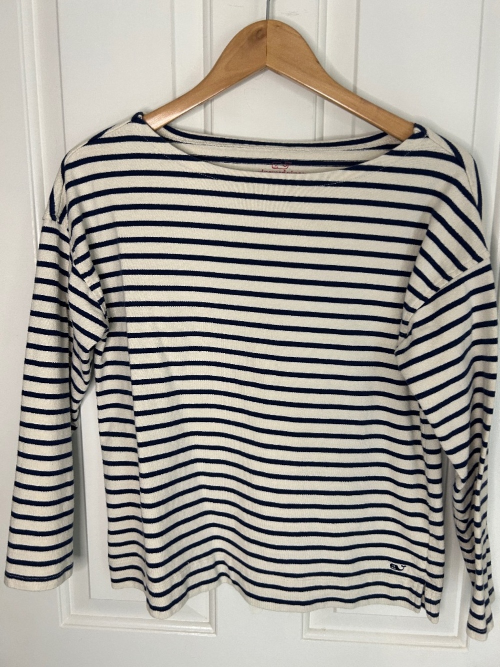 Vineyard Vines Women’s Striped Nautical Boatneck Knit Shirt Navy White Sz Medium